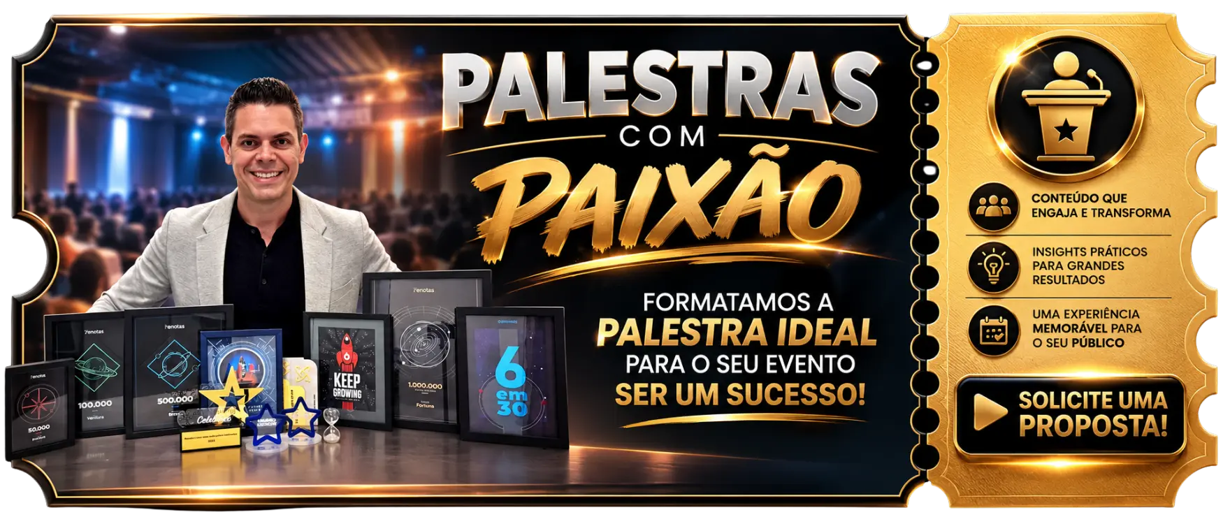 Palestras com Paixão - Formate uma palestra ideal para o seu evento. Solicite uma proposta agora.